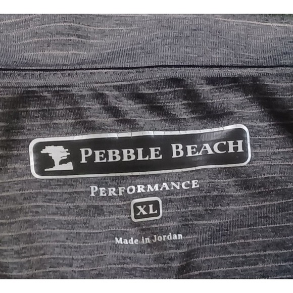Pebble Beach Performance Polo Shirt Men's XL Black Striped Golf Bowling Athletic - Picture 4 of 7